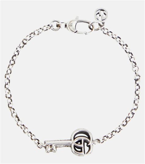 gucci double g silver bracelet|double g key bracelet.